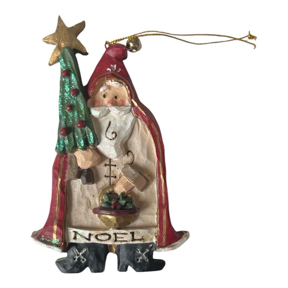 Vintage Kurt Adler Santa Claus Christmas Ornament Noel Resin 5-1/4"